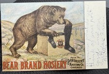 c1907 BEAR BRAND HOSIERY Advertising POSTCARD w Cute Note From Lil’ Girl To Mom picture