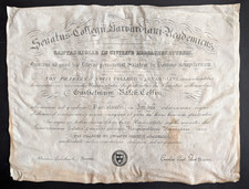 Antique 1899 Harvard Diploma Signature of Charles William Eliot, University Pres picture