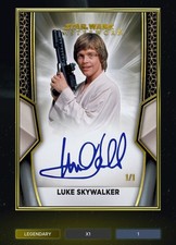 Topps Star Wars Card Trader 2026 Masterwork Gold Framed Sig LUKE SKYWALKER (1cc) picture