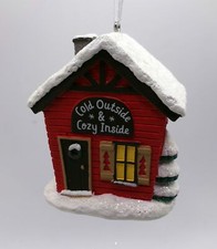 CUTE COZY WINTER CABIN HALLMARK CHRISTMAS ORNAMENT NEW picture