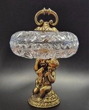 Vintage Mid Century Hollywood Regency Cherub W/ Grapes & Goat Covered Candy Dish picture