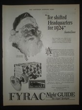 1924 SANTA CLAUS FYRAC NIGHT GUIDE SPOTLIGHT XMAS print ad picture
