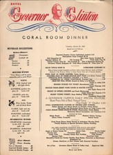 1949 HOTEL GOVERNOR CLINTON / CORAL ROOM vintage restaurant menu NEW YORK CITY picture