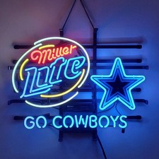 US STOCK Miller Lite Dallas Cowboys Neon Sign 19