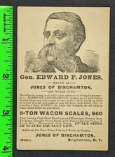 Vintage 1887 Civil War General Jones of Binghamton NY Scales Calendar Trade Card picture