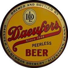 Vintage Daeufers Peerless Beer Ad Reproduction Metal Sign Bar picture