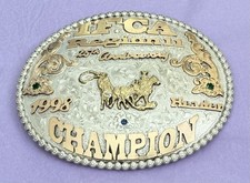 Vintage 1998 IFCA Rodeo Regional Trophy Belt Buckle Joe Barela Champion Header picture