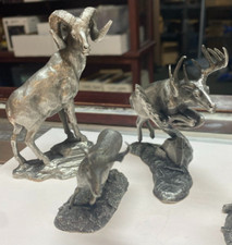 1975-1976 Franklin Mint Fine Pewter Figure Set 10 animals. picture