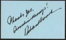 Richard Crenna d2003 signed autograph 3x5 cut Actor in Made in Paris C115 picture