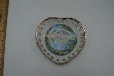 Vintage Blue Hole Castalia Ohio Souvenir Plate Heart Shaped Gold Trim Japan picture