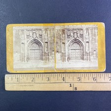 Cambridge King's College West Door Stereoview England Victorian Era Architecture picture