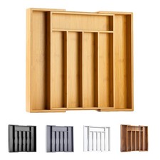 Silverware Organizer Kitchen Drawer Organizer Expandable Bamboo Utensil Holde... picture
