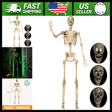 JOYIN 6.9 Ft Life-Size Halloween Posable Skeleton, Moving Jaw & Blink Eyes picture