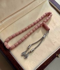 Color Changing Pink Catalin Bakelite Prayer Beads Misbaha Tasbih Capsule Barrel picture