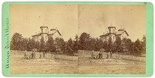 MICHIGAN STEREOVIEW - Ionia - Union School House - Smith & Lowe 1870s RARE picture