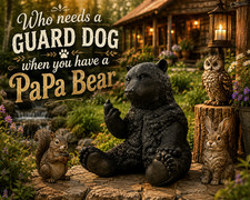 Hilarious Papa Bear Middle Finger Statue 12