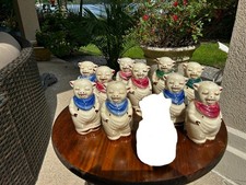 Lot of Large Vintage Shawnee Smiley & Winnie Pig Salt Pepper Shakers, 10 pieces picture