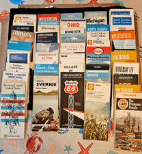 Lot of 44 Vintage Road Maps and -60's-70's-various companies picture