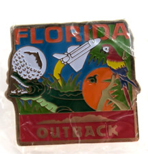 Florida Outback Steakhouse Alligator Orange Blossom Travel Souvenir Pin USA picture