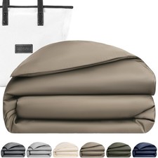 KOSMU Luxury Bamboo Viscose Duvet Cover, Queen Size, Walnut picture