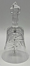 Bell Cut Clear Crystal Bell Pinwheel Star Pattern Decor 5
