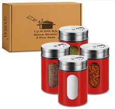 4-Piece Premium Stainless Steel Salt and Pepper Shakers Set picture