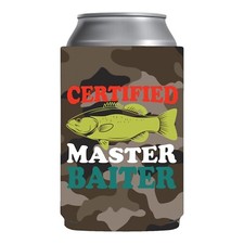 Certified Master Bater Beer Coozie Funny gag gift hunting fishing gift present picture
