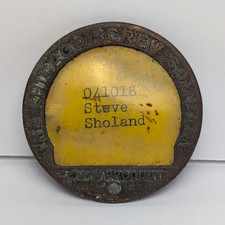 The Chicago Screw Company Vintage Industrial Pinback Employee ID Badge picture