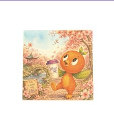 Disney Orange Bird 3x3 Joffrey Matte Cherry Blossoms - Disney Parks Inspired picture