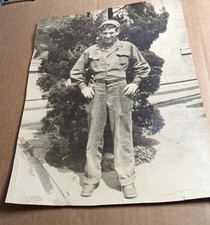 Vintage Large Photo Young Man Military History Historical 8.5