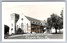 C.1950 RPPC PALM, PA PENNSYLVANIA SCHWENK FELDER CHURCH PHOTO Postcard P71 picture