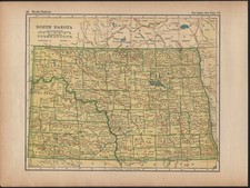 North Carolina - North Dakota Original 1922 Atlas Map Page picture