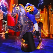 COMIN 69468 6FT Long Headless Horseman Halloween Inflatable Yard Decor LED picture