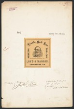 Photo:Lynchburg Virginia 1871 Uncle Bob Lee Tobacco Label Winfree Loyd picture