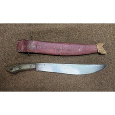 1964 Mindoro Island Philippines Filipino Bolo Knife Red Wooded Scabbard Sheath picture