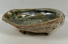 Vintage Natural Abalone Shell Footed Soap Dish Trinket Dish 8