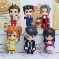 6PCS Ace Attorney Phoenix Wright Miles Edgeworth Figure Toys PVC Model Statue picture