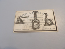 c.1890's Trade Card Henry Diamond & Co., Inking Stamps, Seals, Boston MA picture