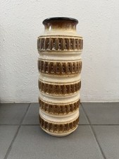 Scheurich West German Vintage Mid Century Tundra Vase 268-40 Beige Brown picture