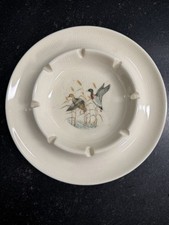 Vintage Hyalyn Porcelain Mallard Duck Ashtray 8” USA Cork Base picture