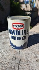 Vintage Collectible Texaco Havoline Motor Oil Can 1 Quart Full 10wHD picture