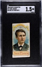1888 N79 Duke Cigarettes HISTORY OF POOR BOYS (SGC 1.5 FR) Thomas Edison picture
