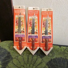 ** New Vintage Utica UTI Kut Stainless Steel Steak Knifes W Agatewood Handles ** picture