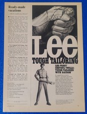 1969 LEE JEANS VINTAGE PRINT AD LEE-PREST CHETOPA TWILL PANTS 