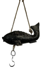 Vinatge Japanese Wood Carved Carp 18.5inch Pot-Hook Jizaikagi Hearth Decoration picture