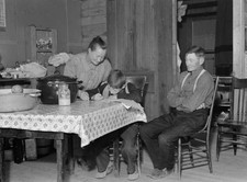 The Wardlow family in their dugout basement home on Sunday The you- Old Photo picture