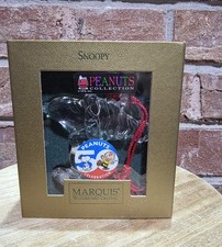 Marquis Waterford Crystal Snoopy Winter Hat Ornament Peanuts 50th Boxed picture