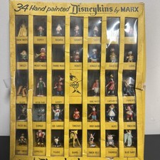 34 Hand Painted Marx Disneykins Disney Figurine Set in Box, 1