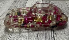 Vintage Acrylic Clear Classic Sports Car W/Liquid & Beads Decorative Paperweight picture