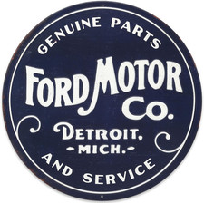Ford Motor Co. round Embossed Metal Sign picture